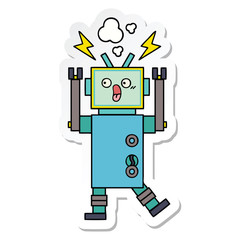 sticker of a cute cartoon robot