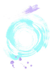 Brush Stroke Laconic Background. Circle, and drops