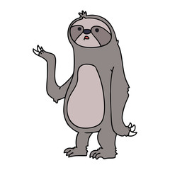 quirky hand drawn cartoon sloth