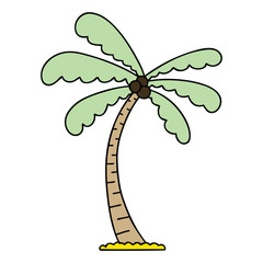 quirky hand drawn cartoon palm tree