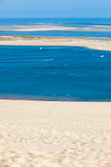 View from the Dune of Pilat, the tallest sand dune in Europe. La Teste-de-Buch, Arcachon Bay, Aquitaine, France