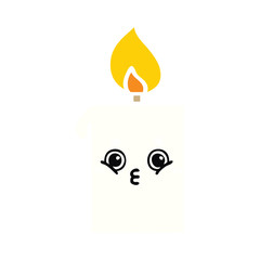 flat color retro cartoon lit candle