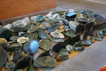 jade stones on display