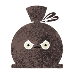 retro illustration style cartoon sack