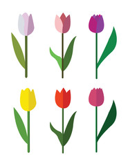 Vector seamless cute tulips pattern. 