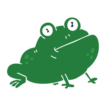 quirky hand drawn cartoon frog