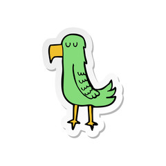sticker of a cartoon parrot