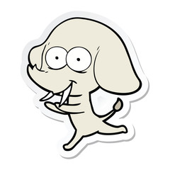 sticker of a happy cartoon elephant