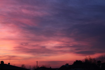 sunset over lake