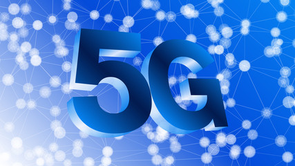 Communication technology vector illustration, 3d symbol of 5G
