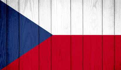 Flag of Czech Republic on wooden background