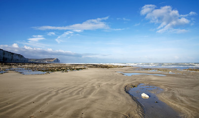 Fototapeta na wymiar Coast of Criel sur Mer in Normandy