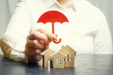 Property insurance concept. Protection of home. Housing support. Insurance agent services. Security...