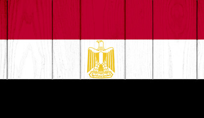 Flag of Egypt on wooden background