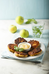 Potato pancakes with apple sauce