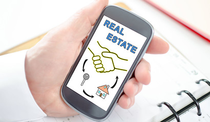 Real estate concept on a smartphone