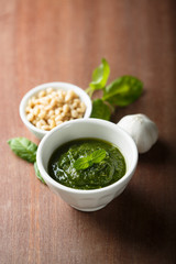 Homemade pesto sauce
