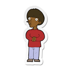 sticker of a cartoon nervous man