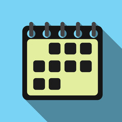 Flat calendar icon, flat calender on wall - vector illustration