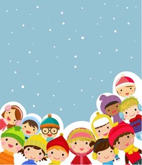 Fototapeta premium children in winter