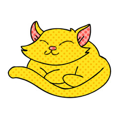 quirky comic book style cartoon cat