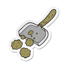 sticker of a cartoon dust pan