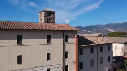 Abbey of Farfa (Lazio, Italy) - It's one of the most famous catholic abbeys of Europe of Benedictine Order, near Rome. Aerial view