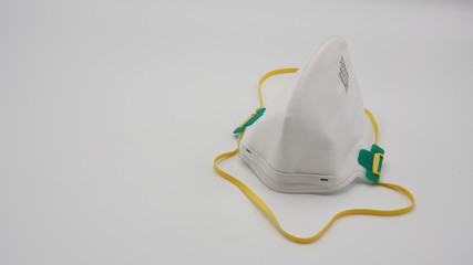N95 Mask help to protect dust and other particle, put on white background,
