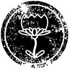 lotus flower distressed icon