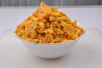 traditional indian spicy mixture namkeen