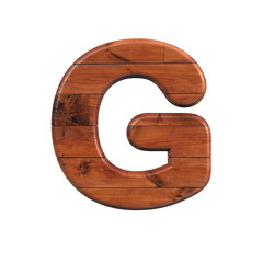 wood letter G - Capital 3d wooden plank font - suitable for nature, ecology or decoration related subjects