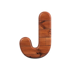 wood letter J - Uppercase 3d wooden plank font - suitable for nature, ecology or decoration related subjects