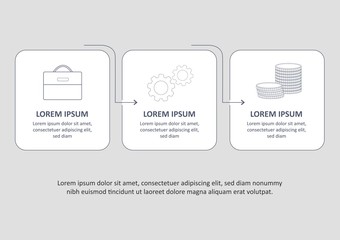 Fototapeta premium Vector Infographic thin line design with icons and 3 options or steps. Infographics for business concept. Can be used for presentations banner, workflow layout, process diagram, flow chart, info graph