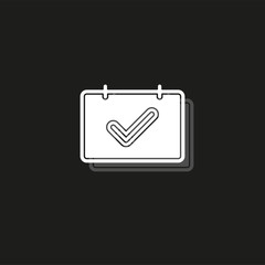 calendar checkmark icon, vector event symbol, day or month icon