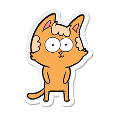 Obraz na płótnie Canvas sticker of a happy cartoon cat