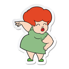 sticker of a cartoon woman making hand gesture