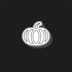 vector pumpkin illustration, vegetarian nutrition symbol - fresh, healthy and organic