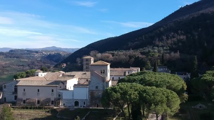 Abbey of Farfa (Lazio, Italy) - It's one of the most famous catholic abbeys of Europe of Benedictine Order, near Rome. Aerial view
