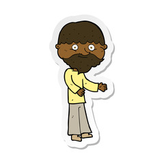 sticker of a cartoon happy bearded man