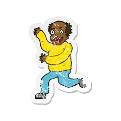 retro distressed sticker of a cartoon evil old man