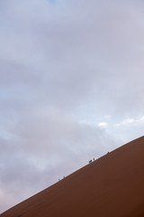 walking up a dune edge, Sussusvlei