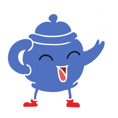 cartoon doodle of a blue tea pot
