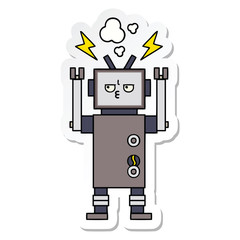 sticker of a cute cartoon robot