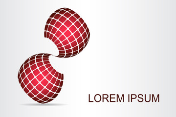 Abstract technology logo stylized spherical surface with abstract shapes. This logo is suitable for global company, world technologies, media and publicity agencies 
