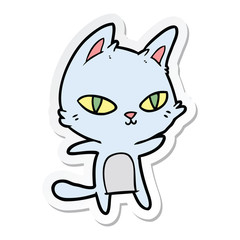 sticker of a cartoon cat staring