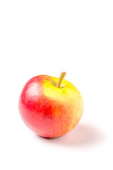 one red green organic apple isolated with copyspace