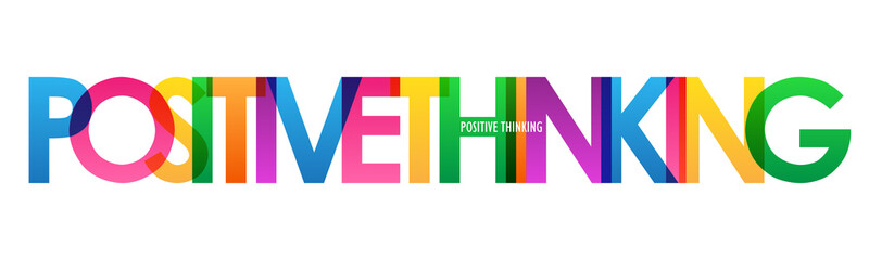 POSITIVE THINKING colorful typography banner