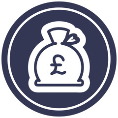 money sack circular icon