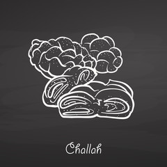 Challah food sketch on chalkboard