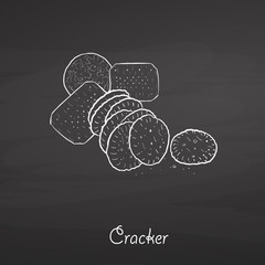 Cracker food sketch on chalkboard